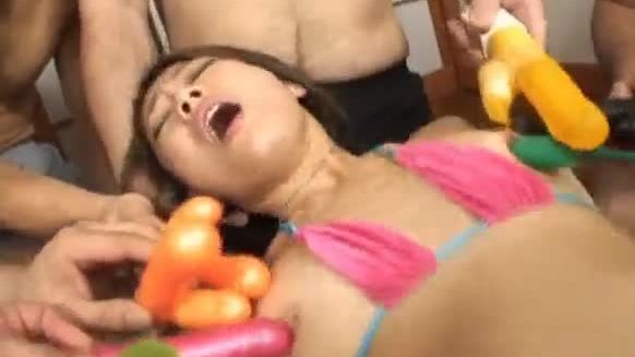 Saki really enjoys hot sex toys in her pussy