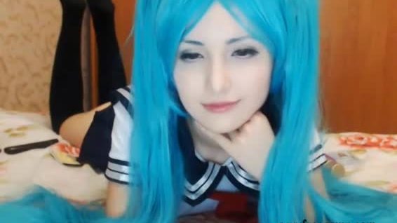 Cosplay hatsune miku gets creampie