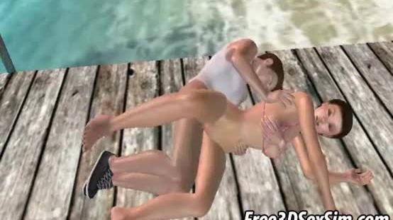 Slim and hot petite dasi west gets pounded hard on beach