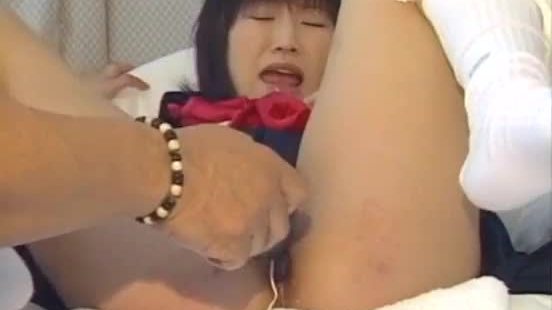 Stunner chinatsu gets her hairy pussy dildoded and tits sprayed