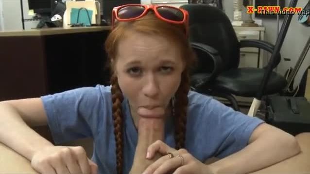 Redhead sweetie banged at the pawnshop